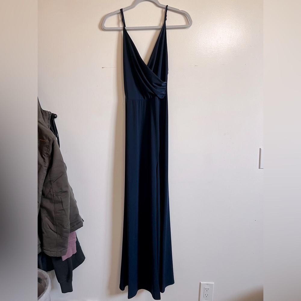 Maxi Navy Blue dress w/ side slit